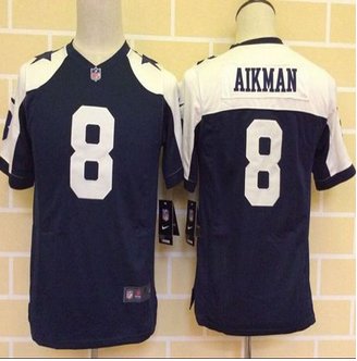 Youth New Dallas Cowboys #8 Troy Aikman Navy Blue Thanksgiving Throwback Stitched NFL Elite Jersey Youth New Dallas Cowboys #8 Troy Aikman Navy Blue Thanksgiving Throwback Stitched NFL Elite Jersey