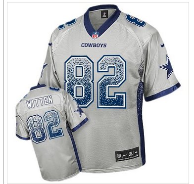 Youth NEW Cowboys #82 Jason Witten Grey NFL Elite Drift Fashion Jersey