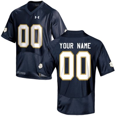 Mens Notre Dame Fighting Irish 2015 Navy Blue Custom Replica Football Jersey