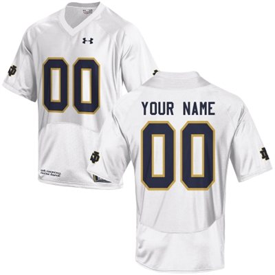 Mens Notre Dame Fighting Irish 2015 White Custom Replica Football Jersey