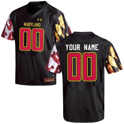 Mens Maryland Terrapins Men's Custom Replica Jersey - 2015 Black