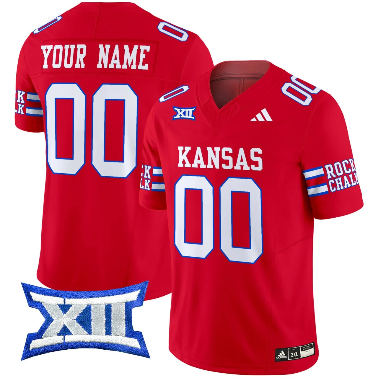 Men's Kansas Jayhawks ACTIVE PLAYER Custom Red 2024 F.U.S.E. Vapor Limited Stitched Jersey