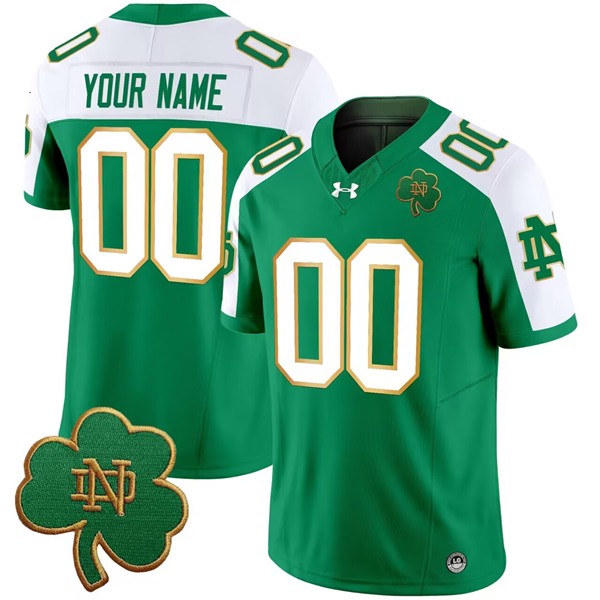 Men's Notre Dame Fighting Irish ACTIVE PLAYER Custom Green 2024 F.U.S.E. Vapor Limited Stitched Jersey