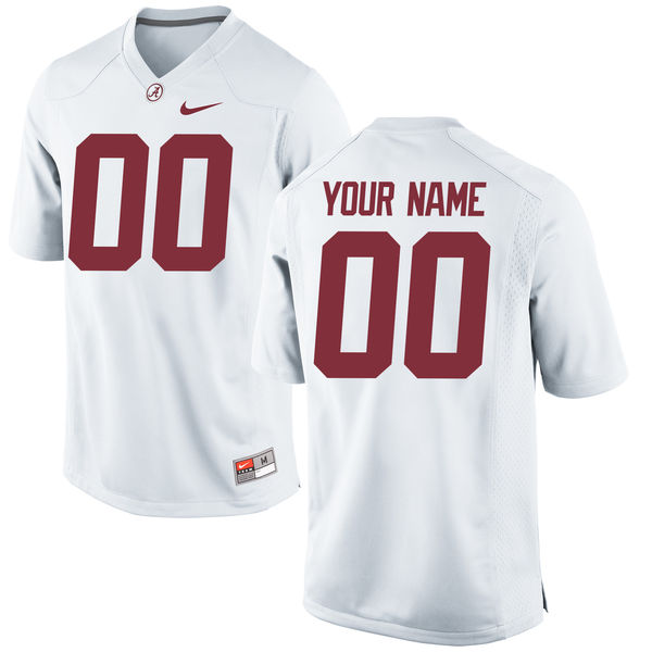 Men's Nike Alabama Crimson Tide Custom White Jersey