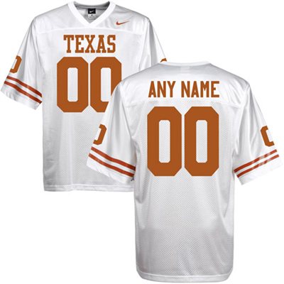 Mens Texas Longhorns White Customized Jerseys