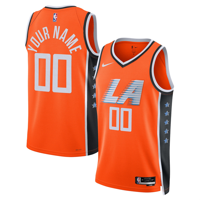 Men's Los Angeles Clippers Active Playe Custom Orange 2025 26 City Edition Stitched Jersey
