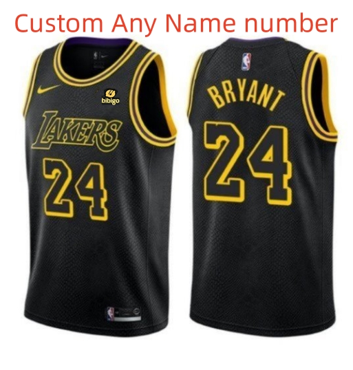Custom Men's Los Angeles Lakers Black Stitched Basketball Jersey Custom Men's Los Angeles Lakers Black Stitched Basketball Jersey