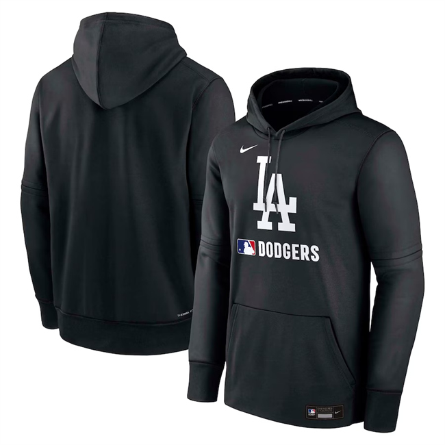 Men's Los Angeles Dodgers Black Collection Performance Pullover Hoodie Men's Los Angeles Dodgers Black Collection Performance Pullover Hoodie