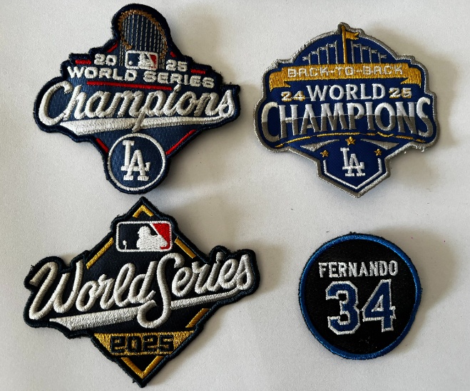 2025 Dodgers World Champions ,back to back Patch, #34 Stitched Patches Set