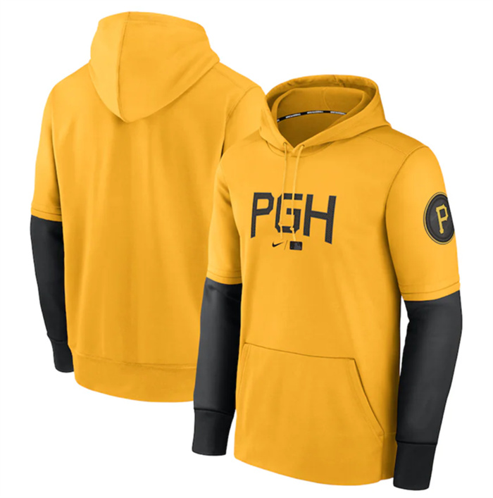 Men's Pittsburgh Pirates Gold 2023 City Connect Therma Performance Pullover Hoodie Men's Pittsburgh Pirates Gold 2023 City Connect Therma Performance Pullover Hoodie