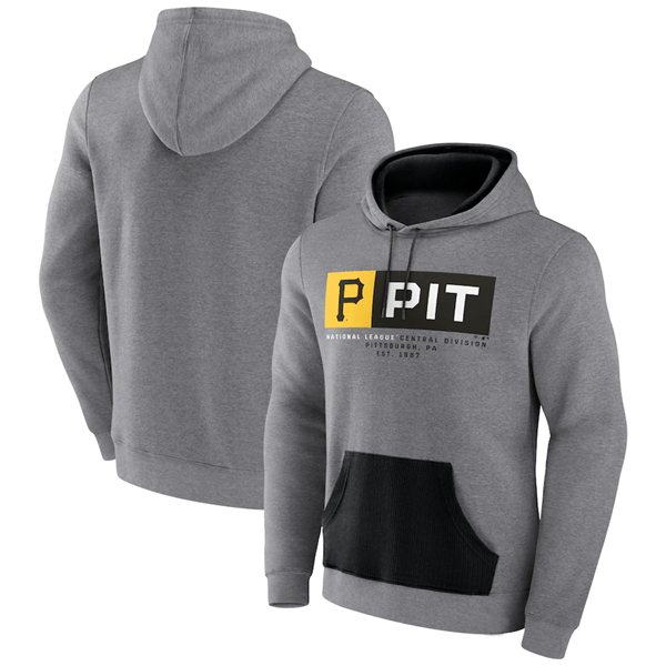 Men's Pittsburgh Pirates Heathered Gray Iconic Steppin Up Fleece Pullover Hoodie Men's Pittsburgh Pirates Heathered Gray Iconic Steppin Up Fleece Pullover Hoodie