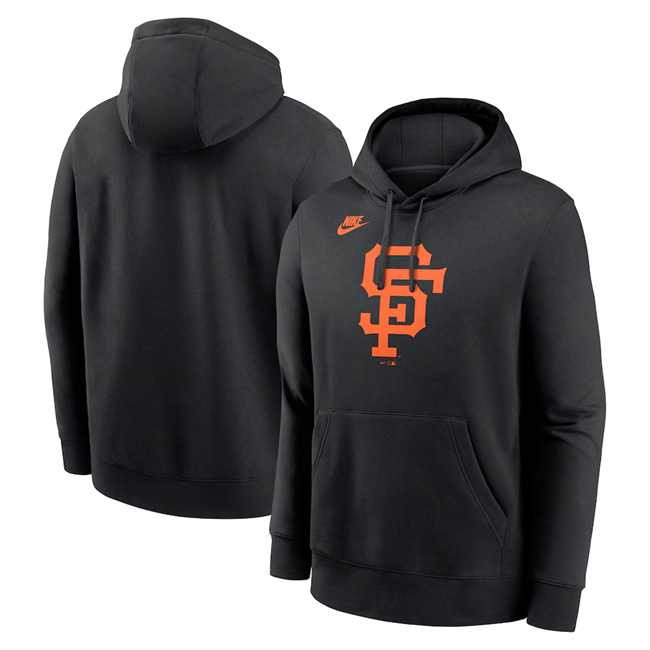 Men's San Francisco Giants Black Cooperstown Collection Logo Club Pullover Hoodie Men's San Francisco Giants Black Cooperstown Collection Logo Club Pullover Hoodie