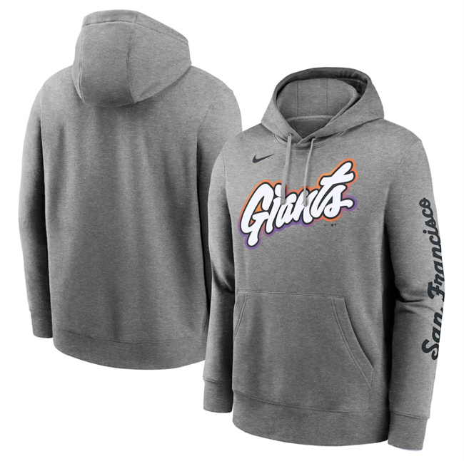Men's San Francisco Giants Heather Charcoal 2025 City Connect French Terry Club Pullover Hoodie Men's San Francisco Giants Heather Charcoal 2025 City Connect French Terry Club Pullover Hoodie