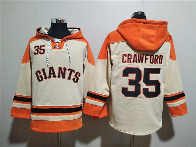 Men's San Francisco Giants #35 Brandon Crawford Cream Ageless Must-Have Lace-Up Pullover Hoodie Men's San Francisco Giants #35 Brandon Crawford Cream Ageless Must-Have Lace-Up Pullover Hoodie