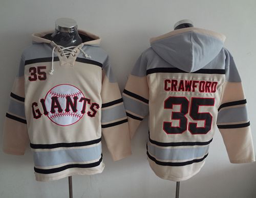 Giants #35 Brandon Crawford Cream Sawyer Hooded Sweatshirt MLB Hoodie Giants #35 Brandon Crawford Cream Sawyer Hooded Sweatshirt MLB Hoodie