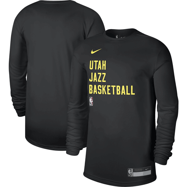 Men's Utah Jazz Black 2023 24 Legend On-Court Practice Long Sleeve T-Shirt