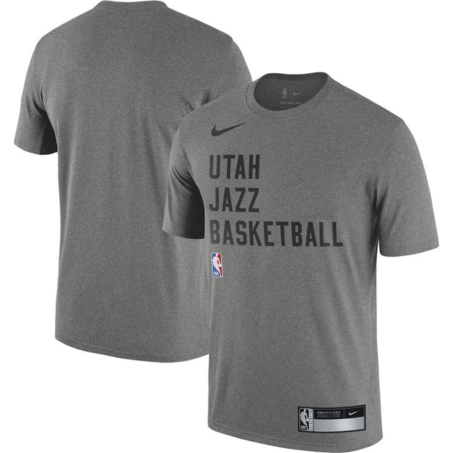 Men's Utah Jazz Heather Gray 2023 24 Sideline Legend Performance Practice T-Shirt