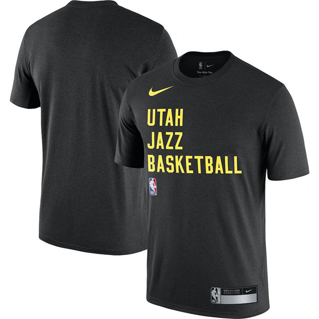 Men's Utah Jazz Black 2023 24 Sideline Legend Performance Practice T-Shirt