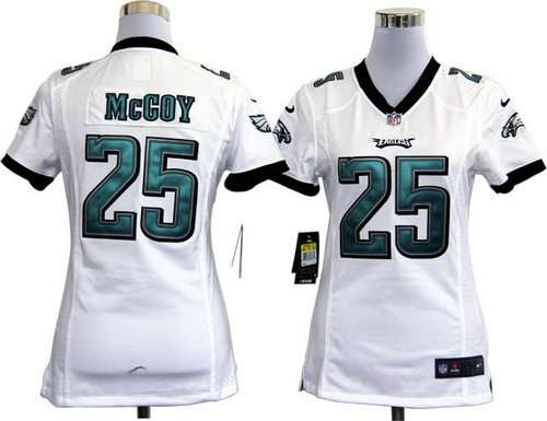 Women Nike Philadelphia Eagles 25 LeSean McCoy White Jerseys