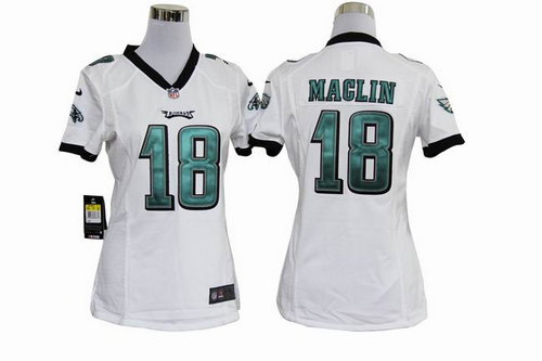 Women Nike Philadelphia Eagles 18 Jeremy Maclin White Jerseys