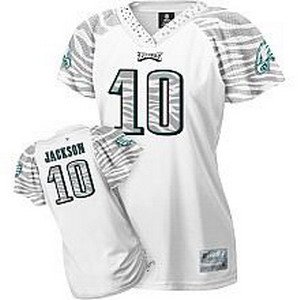 Women Philadelphia Eagles 10 DeSean Jackson Zebra Field Flirt white