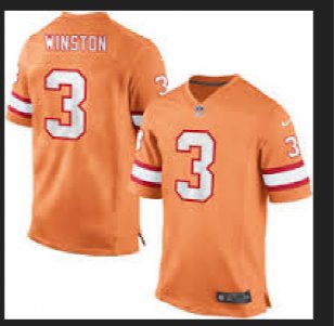 Customized Buccaneers #3 Jameis Winston Oranget Stitched NFL Game Jersey