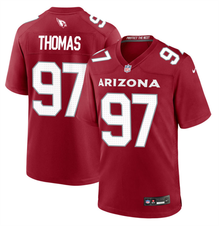 Men's Arizona Cardinals #97 Cameron Thomas Red 2023 Stitched Game Football Jersey Men's Arizona Cardinals #97 Cameron Thomas Red 2023 Stitched Game Football Jersey