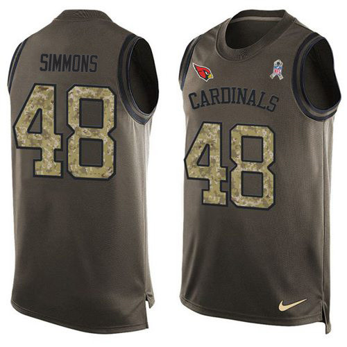 Nike Cardinals #48 Isaiah Simmons Green Men's Stitched NFL Limited Salute To Service Tank Top Jersey Nike Cardinals #48 Isaiah Simmons Green Men's Stitched NFL Limited Salute To Service Tank Top Jersey