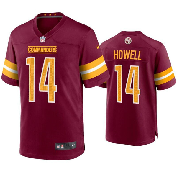 Men's Washington Commanders #14 Sam Howell 2022 Burgundy Game Stitched Jersey Men's Washington Commanders #14 Sam Howell 2022 Burgundy Game Stitched Jersey