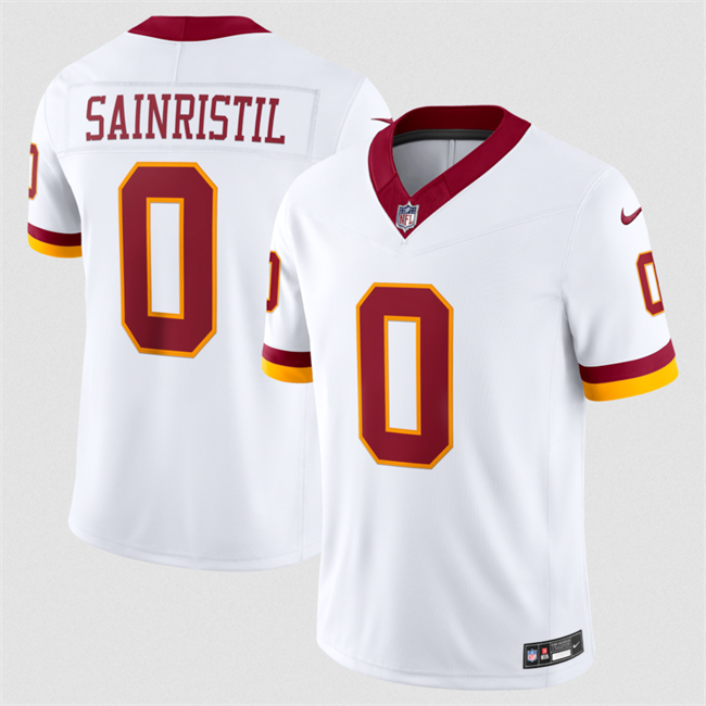 Men's Washington Commanders #0 Mike Sainristil White 2026 F.U.S.E. Vapor Limited Stitched Football Jersey