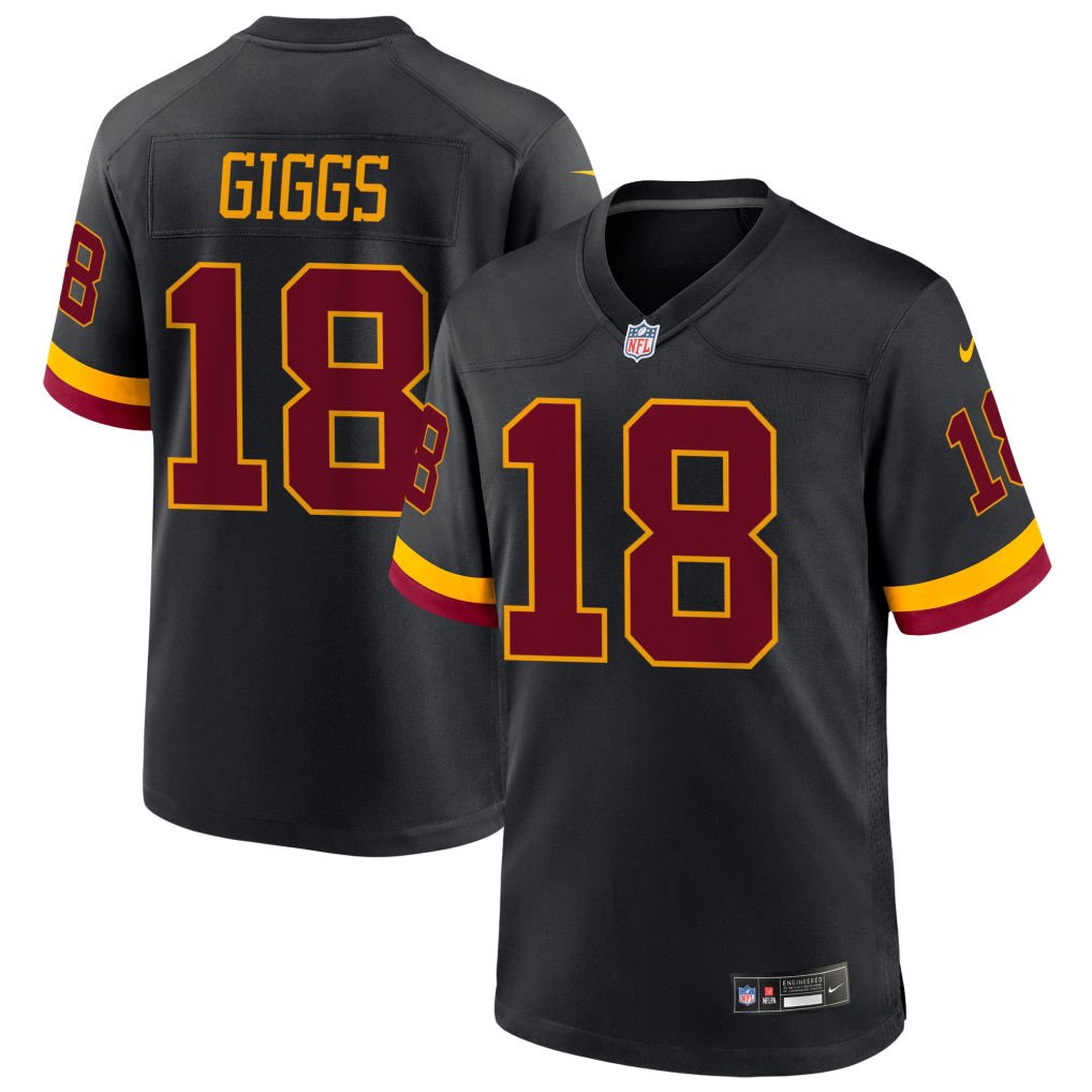 Men's Washington Commanders #18 Stephon Diggs Black 2026 Hail Raiser Alternate Vapor Limited Stitched Football Jersey