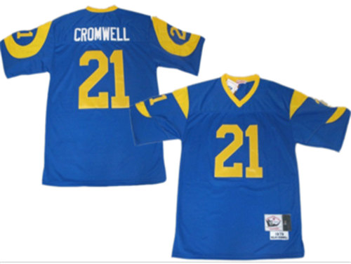 Los Angeles Rams 21 Nolan Cromwell Blue Throwback Customized Jersey