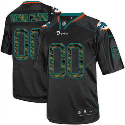 Nike Miami Dolphins Customized Elite Camo Black Jerseys