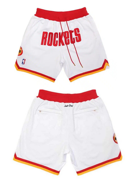 Men's Houston Rockets White Shorts (Run Small) 1