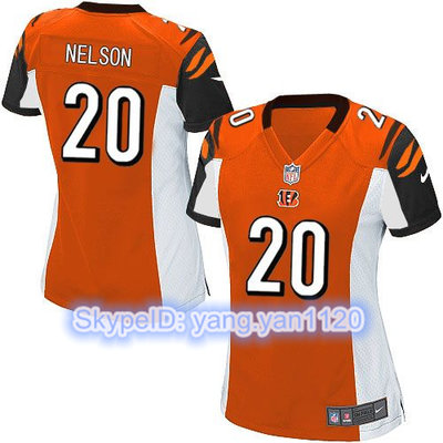 Nike Bengals #20 Reggie Nelson Orange Alternate Women's Stitched NFL Elite Jersey
