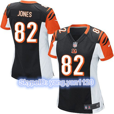 Nike Bengals #82 Marvin Jones Black Team Color Women's Stitched NFL Elite Jersey