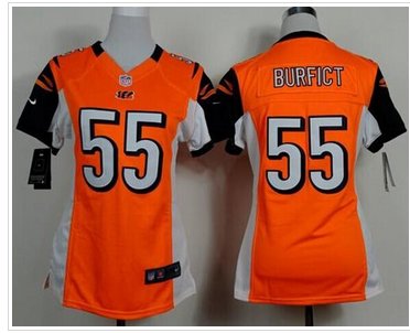 Women's NEW Bengals #55 Vontaze Burfict Orange Alternate NFL Elite jersey