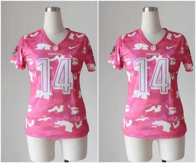 NEW women nfl jerseys Cincinnati Bengals #14 Andy Dalton pink(fashion camo)