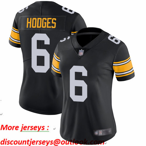 Steelers #6 Devlin Hodges Black Alternate Women's Stitched Football Vapor Untouchable Limited Jersey