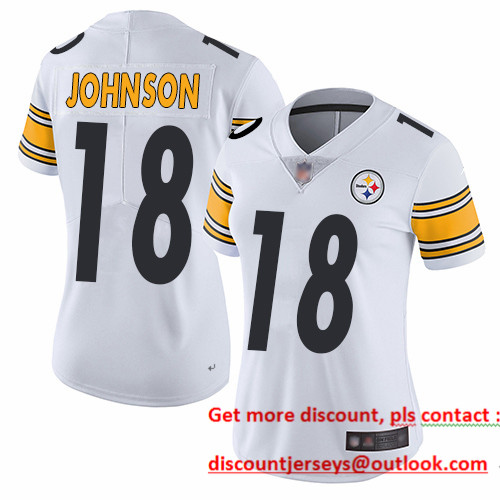 Steelers #18 Diontae Johnson White Women's Stitched Football Vapor Untouchable Limited Jersey