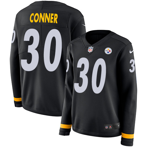 Nike Steelers #30 James Conner Black Team Color Women's Stitched