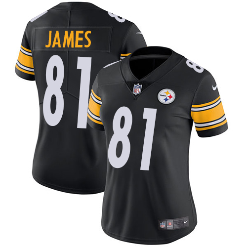 Nike Steelers #81 Jesse James Black Team Color Women's Stitched NFL Vapor Untouchable Limited Jersey Nike Steelers #81 Jesse James Black Team Color Women's Stitched NFL Vapor Untouchable Limited Jersey