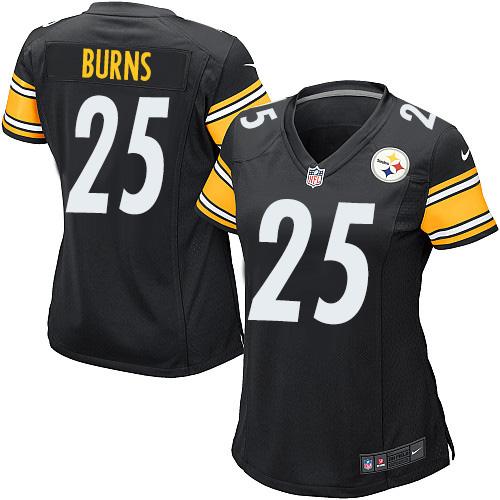 Nike Steelers #25 Artie Burns Black Team Color Women's Stitched NFL Elite Jersey Nike Steelers #25 Artie Burns Black Team Color Women's Stitched NFL Elite Jersey