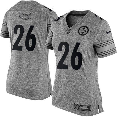 Nike Steelers #26 Le'Veon Bell Gray Women's Stitched NFL