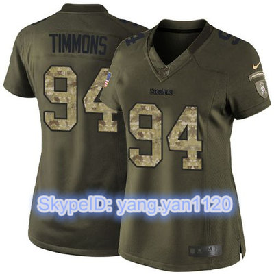 Nike Steelers #94 Lawrence Timmons Green Women's Stitched NFL Limited Salute to Service Jersey