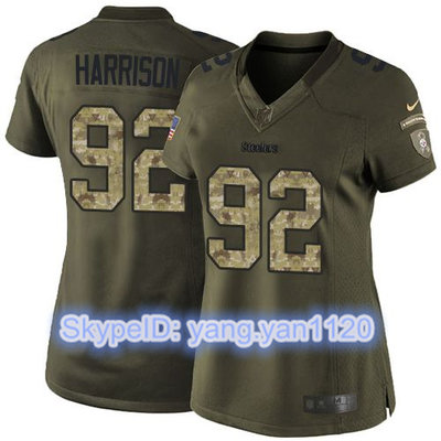 Nike Steelers #92 James Harrison Green Women's Stitched NFL Limited Salute to Service Jersey