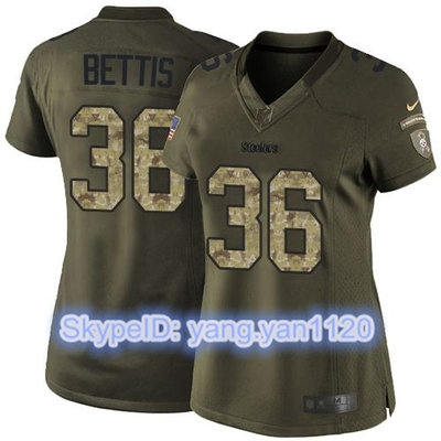 Nike Steelers #36 Jerome Bettis Green Women's Stitched NFL Limited Salute to Service Jersey