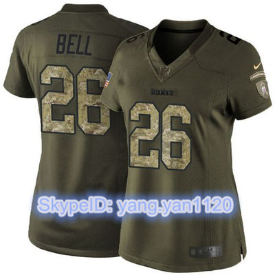 Nike Steelers #26 Le'Veon Bell Green Women's Stitched NFL Limited Salute to Service Jersey