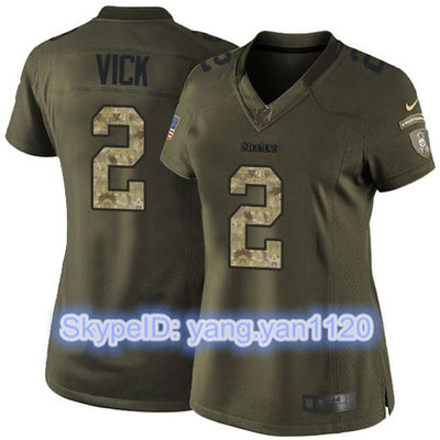 Nike Steelers #2 Michael Vick Green Women's Stitched NFL Limited Salute to Service Jersey