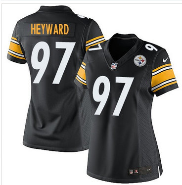 Women Nike Steelers #97 Cameron Heyward Black Team Color Stitched NFL Elite Jersey Women Nike Steelers #97 Cameron Heyward Black Team Color Stitched NFL Elite Jersey